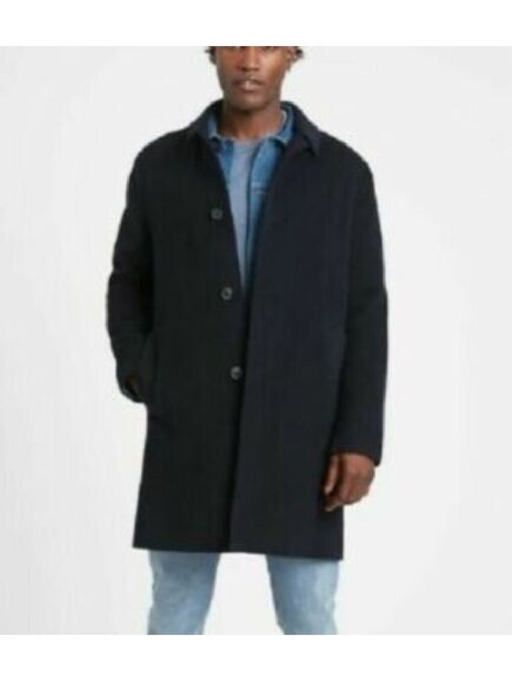 Banana Republic Italian Wool Car Coat Jacket Mens Small 40 Navy Mario Bellucci